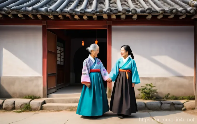 벽화여행 안동 벽화마을 - Prompt 1: Enduring Love in Andong Mural Village**