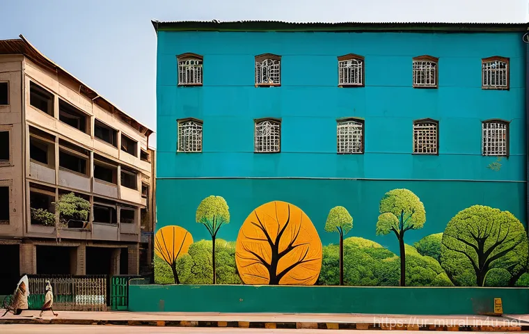 벽화여행 전통과 현대의 만남 - **A Vibrant Historical Tapestry Mural:**
    A breathtaking mural covering a weathered brick wall in...