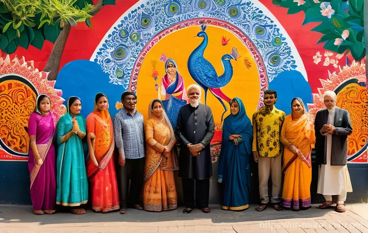 벽화예술의 사회적 역할 - Image Prompt 1: Cultural Heritage Mural and Community Connection**