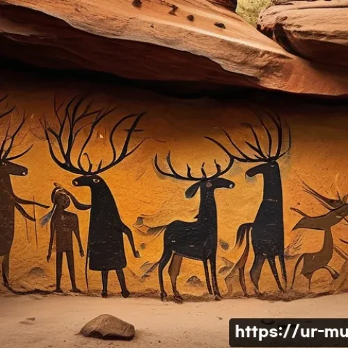 벽화의 미술사적 가치 - **Ancient Cave Art Depicting Daily Life:** A detailed image of an ancient cave wall painting. The ar...